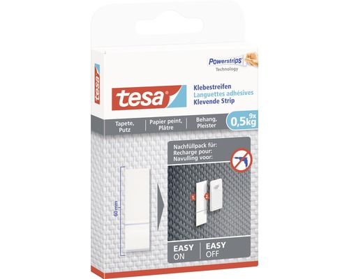 TESA Powerstrips klevende strips voor behang & pleisterwerk 0,5 kg 9 stuks