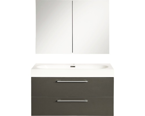 Badkamermeubelset Somero 80 cm inclusief spiegelkast antraciet Badkamermeubelset Somero 80 cm inclusief spiegelkast antraciet