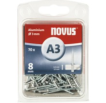 NOVUS Popnagel A3 aluminium Ø 3x8 mm, 70 stuks