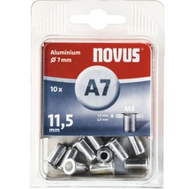 NOVUS Blindklinkmoer A7 aluminium Ø 7x11,5 mm, 10 stuks