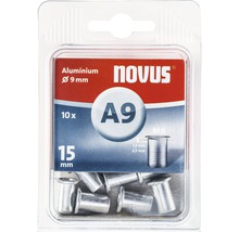 NOVUS Blindklinkmoer A9 aluminium Ø 9x15 mm, 10 stuks