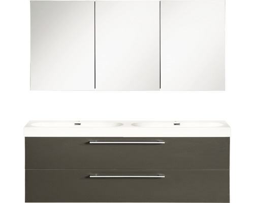 Badkamermeubelset Somero 120 cm inclusief spiegelkast antraciet Badkamermeubelset Somero 120 cm inclusief spiegelkast antraciet