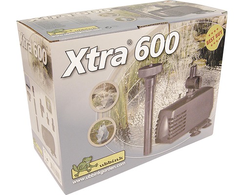 Verpakking van de Ubbink Xtra 600 vijverpomp