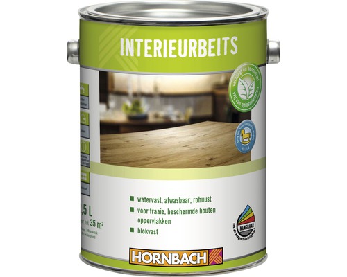HORNBACH Interieurbeits zijdemat kleurloos 2,5 l Blik interieurlazuur voor houten oppervlakken, inhoud 2,5 liter, merk Hornbach