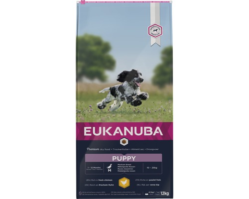 EUKANUBA Hondenvoer Dog Puppy medium kip 12 kg Eukanuba Droogvoer Puppy voor middelgrote rassen, 12 kilogram