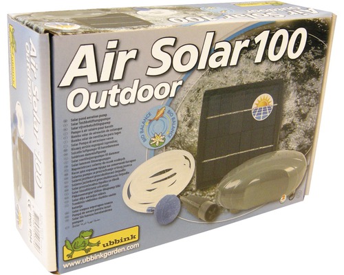Verpakking van een Ubbink Air Solar 100 Outdoor vijverbeluchtingspomp