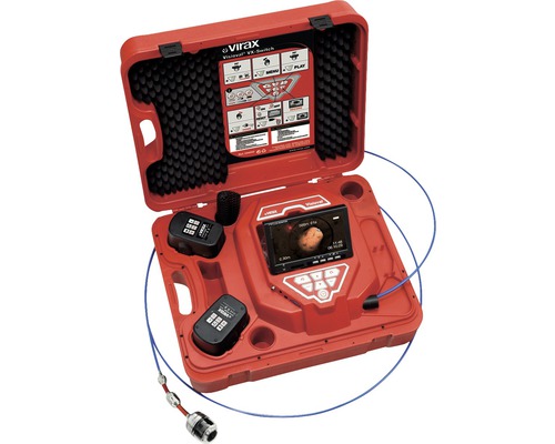 Virax Visiooval VX Switch inspectiecamera met accessoires in rode koffer