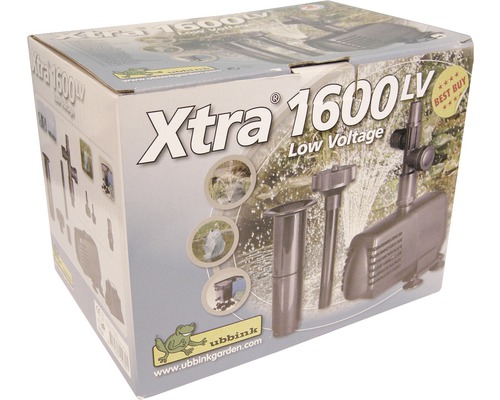 Verpakking van de Ubbink Xtra 1600LV vijverpomp