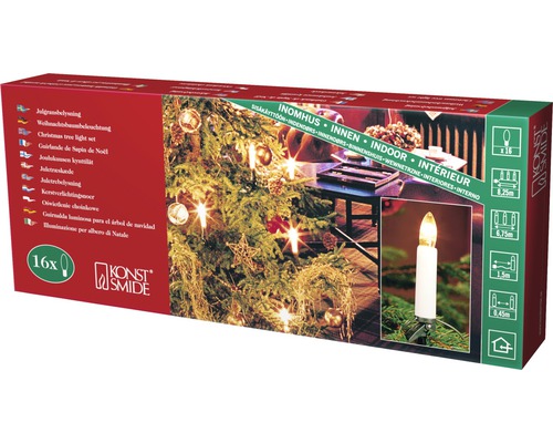 Konstsmide kerstboomverlichting met 16 kaarsen voor binnen