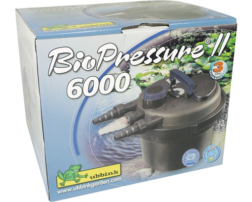 Verpakking van een Ubbink BioPressure II 6000 vijverfilter
