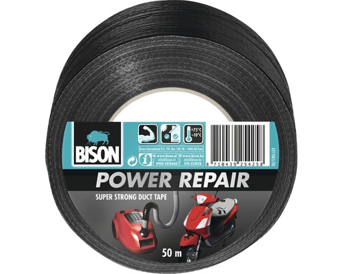 BISON Power Repair duct tape zwart rol 50 m x 48 mm