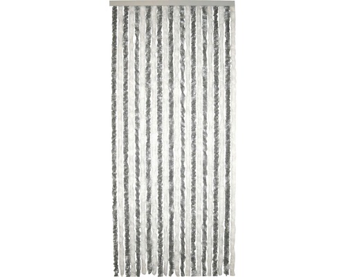 CONACORD Deurgordijn velours kattenstaarten zilver/wit 90x200 cm