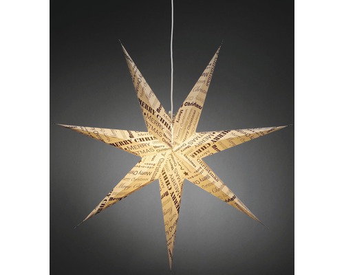 Kerstster met Merry Christmas-opschrift als decoratie