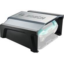 Bosch logo op regenhoes voor robotmaaier