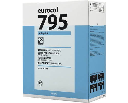 FORBO EUROCOL Tegellijm uni-quick 795, 5 kg Eurocol 795 Uni-Quick tegellijm 5 kilogram