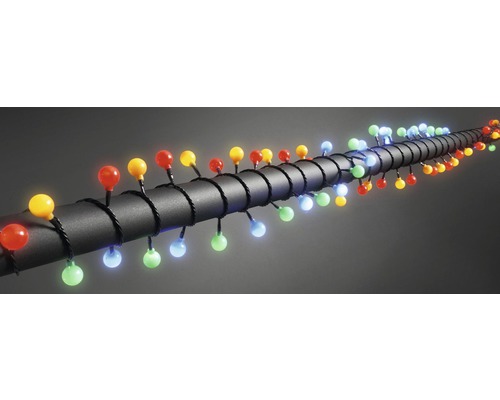 KONSTSMIDE Kerstverlichting LED globe-lichtketting 80 lampjes gekleurd 6,32 m Slingers met gekleurde bollen op zwarte kabel