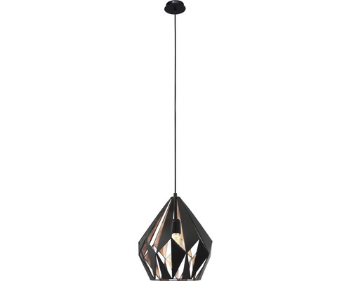 EGLO Hanglamp Carlton-1 Ø 31 cm zwart-koper EGLO Hanglamp Carlton-1 Ø 31 cm zwart-koper