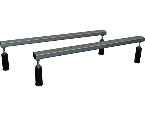 Twee metalen badpoten met verstelbare voeten