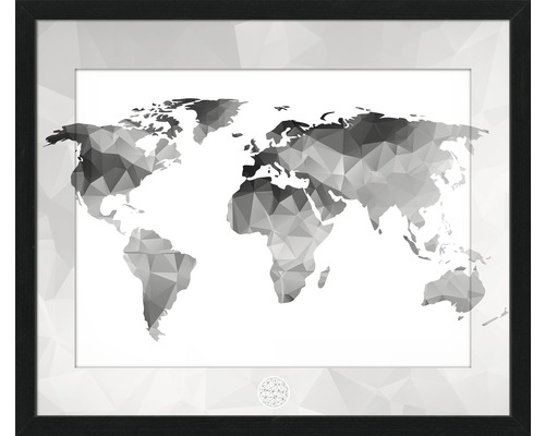 PURE LIVING Schilderij met lijst World map 55x65 cm