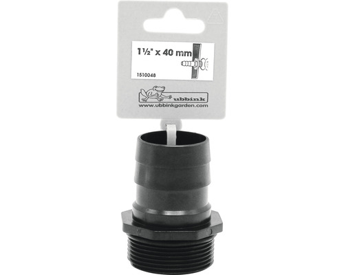 Ubbink slangaansluitstuk met een afmeting van 1 1/2 inch x 40 millimeter
