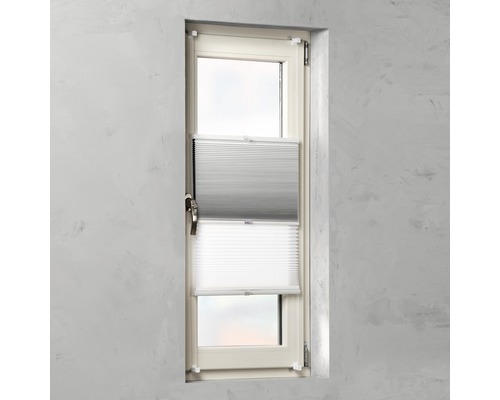 SOLUNA Klemplissé top-down & bottom-up duo lichtdoorlatend en verduisterend wit/wit 75x220 cm