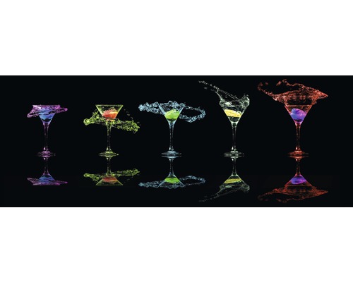 PURE LIVING Schilderij glas Cocktail On Black V 30x80 cm