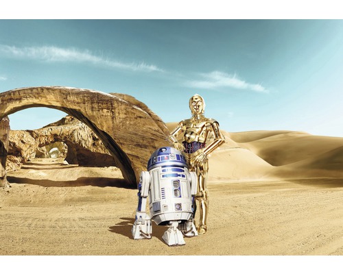 KOMAR Fotobehang papier 8-484 Disney Edition 4 Star Wars Lost Droids 368x254 cm Scene met de robots R2-D2 en C-3PO in een woestijnlandschap