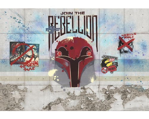 KOMAR Fotobehang papier 8-485 Disney Edition 4 Star Wars Rebels Wall 368x254 cm Betonnen muur met Star Wars graffitimotieven en de tekst Join the Rebellion.