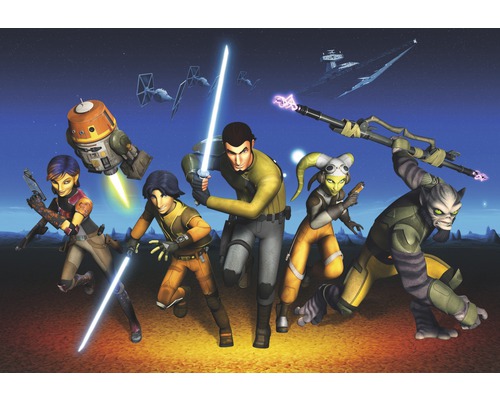 KOMAR Fotobehang papier 8-486 Disney Edition 4 Star Wars Rebels Run 368x254 cm Illustratie van de Star Wars Rebels personages voor ruimteschepen.