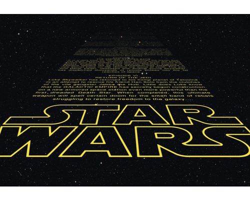 KOMAR Fotobehang papier 8-487 Disney Edition 4 Star Wars Intro 368x254 cm Star Wars logo en tekst op een sterrenhemelachtergrond