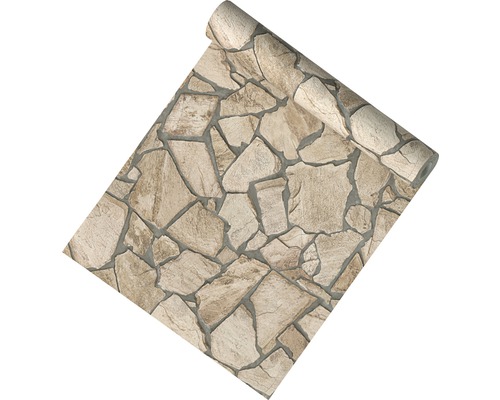 Rol behang met steenmotief