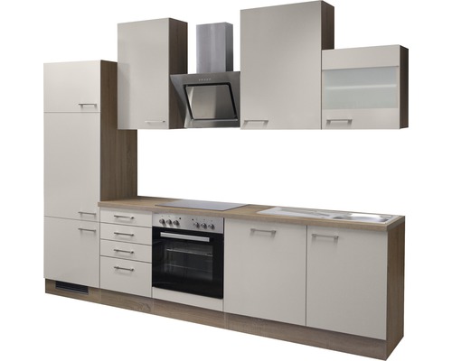 Complete keuken met kasten, gootsteen, fornuis en afzuigkap