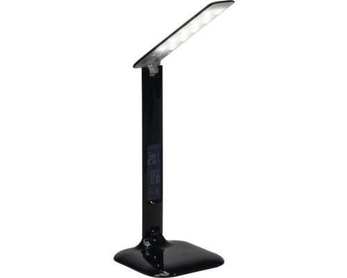 Zwarte led-bureaulamp met digitaal display