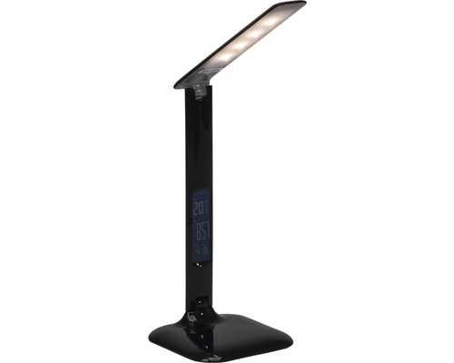 Zwarte bureaulamp met led en digitaal display