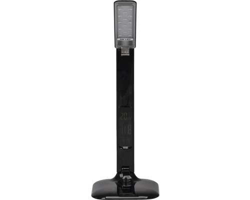 Zwarte LED-bureaulamp met temperatuurweergave