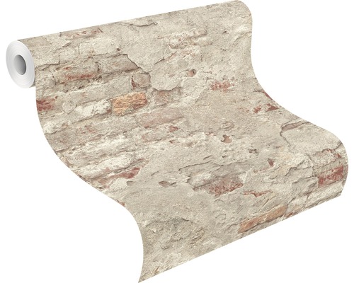 Behangrol met bakstenen muurmotief