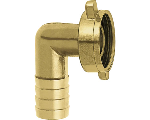 GEKA2/3 - Haakse schroefkoppeling messing, schroefdraad 3/4", slangadapter 1/2" Hoekstuk met koppeling en slangtule voor irrigatiesystemen