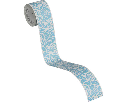 Decoratieve folierol met blauw patroon