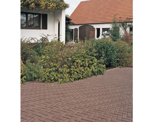 Bestrate binnenplaats met woonhuis en tuin