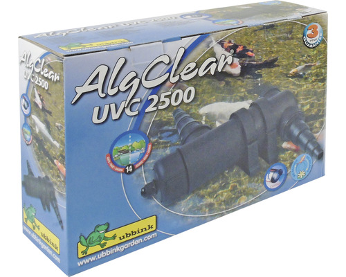 Verpakking van de Ubbink AlgClear UVC 2500 vijverfilter