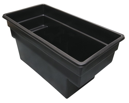Rechthoekige, zwarte mortelkuip van kunststof