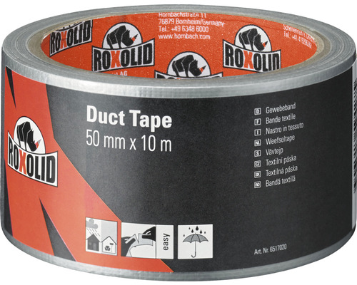 ROXOLID Duct tape zilver 10 m x 50 mm Roxolid ducttape, 50 millimeter x 10 meter