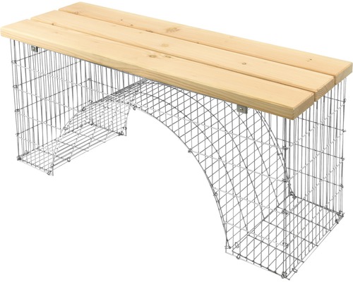 Schanskorfbank met houten blad