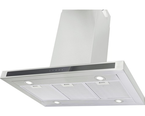 Metalen afzuigkap met bedieningspaneel en verlichting