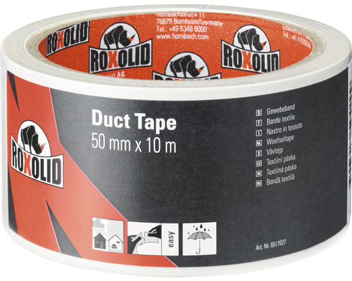 ROXOLID Duct tape wit 10 m x 50 mm Weefseltape, 50 mm x 10 m