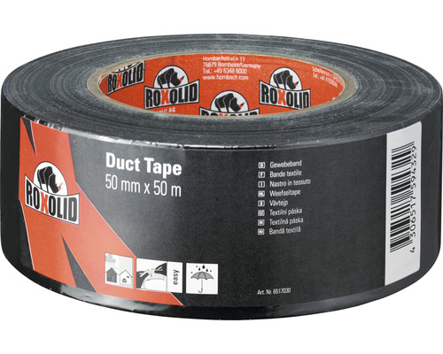 ROXOLID Duct tape zwart 50 m x 50 mm