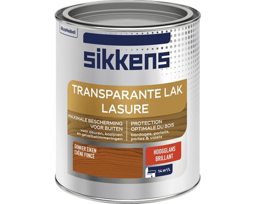 Sikkens transparante lakbeits voor buiten, donker eiken