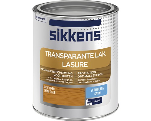 SIKKENS Buitenlak transparant zijdeglans licht eiken 750 ml Sikkens transparante lakbeits voor buiten, blik
