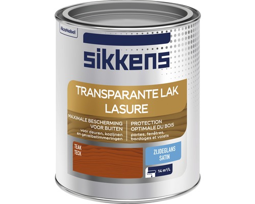 SIKKENS Buitenlak transparant zijdeglans teak 750 ml Sikkens transparante lakbeits voor buiten, teak