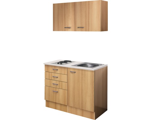 Complete minikeuken met spoelbak, kookplaat, onderkast en hangkast